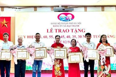 Đại Thanh: Trao Huy hiệu Đảng đợt 2-9 tặng 107 đảng viên