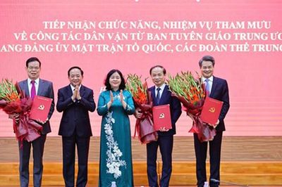 Tiếp nhận chức năng, nhiệm vụ tham mưu công tác dân vận về Đảng ủy MTTQ, các đoàn thể Trung ương