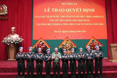 Bộ Công an triển khai Tổ Công tác số 9 tham gia gìn giữ hòa bình Liên hợp quốc tại Nam Sudan