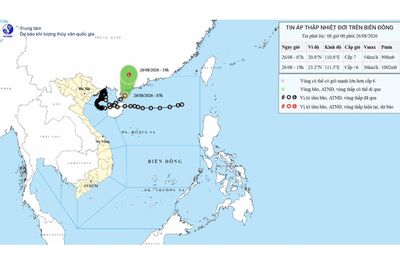 Áp thấp nhiệt đới đổi hướng, di chuyển nhanh về Quảng Tây (Trung Quốc)