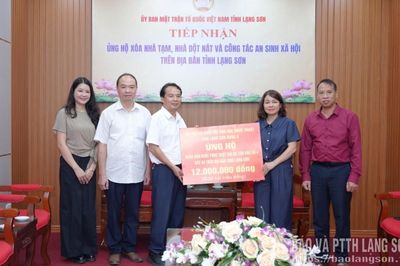 Ủy ban MTTQ Việt Nam tỉnh tiếp nhận hỗ trợ xóa nhà tạm, nhà dột nát và công tác an sinh xã hội