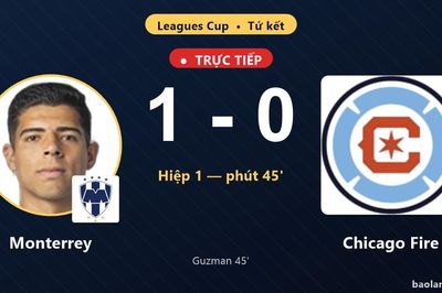 TRỰC TIẾPTrực tiếp Monterrey vs Chicago Fire: Hết hiệp 1, Monterrey dẫn 1-0