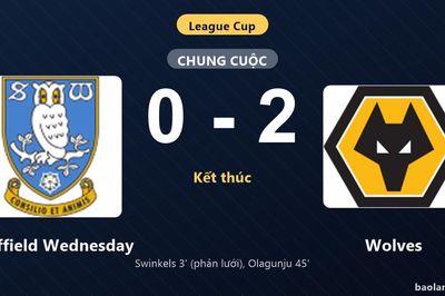 Thống kê trận đấu Sheffield Wednesday 0-2 Wolves: S. Olagunju tỏa sáng, Wolves giành chiến thắng, đi tiếp