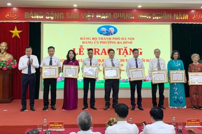 Phường Ba Đình: 178 đảng viên vinh dự nhận Huy hiệu Đảng