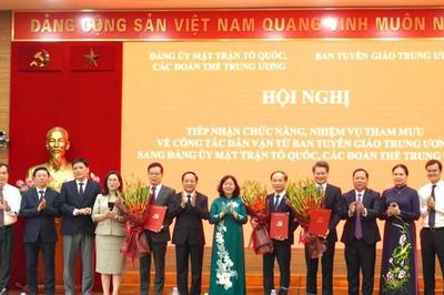 Đảng ủy Mặt trận Tổ quốc, các đoàn thể Trung ương tiếp nhận chức năng, nhiệm vụ tham mưu về công tác dân vận