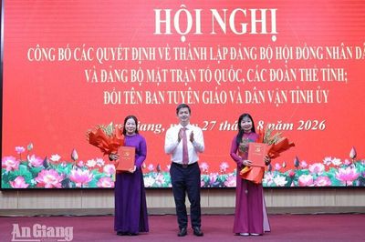 An Giang thành lập Đảng bộ HĐND tỉnh và Đảng bộ Mặt trận Tổ quốc, các đoàn thể tỉnh