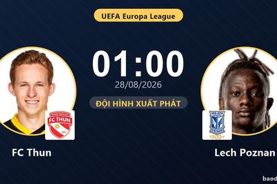 TRỰC TIẾPTrực tiếp FC Thun vs Lech Poznan: Trận đấu đang diễn ra