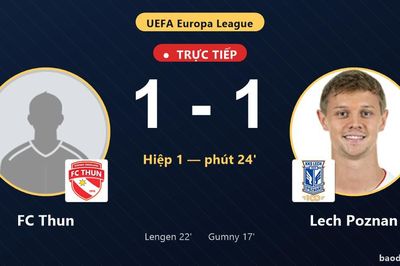 TRỰC TIẾPTrực tiếp FC Thun vs Lech Poznan: FC Thun gỡ hòa 1-1