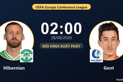 TRỰC TIẾPTrực tiếp Hibernian vs Gent: Đội hình xuất phát