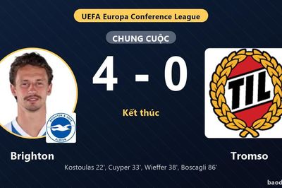 Đè bẹp Tromso 4-0, Brighton giành vé đi tiếp còn đối thủ bị loại