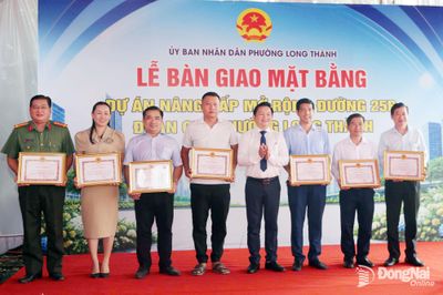 Phường Long Thành hoàn thành bàn giao mặt bằng Dự án Nâng cấp, mở rộng đường 25B