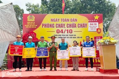 Sôi nổi không khí tham gia tranh tài Hội thi kiểm tra nghiệp vụ PCCC&CNCH tại Cụm thi số 5