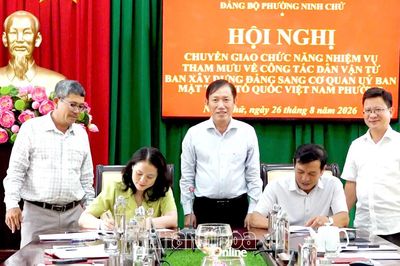 Phường Ninh Chử tổ chức chuyển giao chức năng, nhiệm vụ tham mưu công tác dân vận