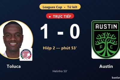 TRỰC TIẾPTrực tiếp Toluca vs Austin: Toluca mở tỷ số