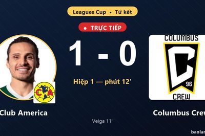 TRỰC TIẾPTrực tiếp Club America vs Columbus Crew: Club America mở tỷ số