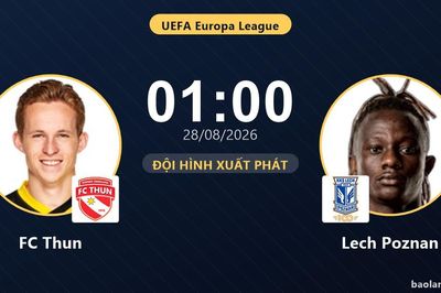 TRỰC TIẾPTrực tiếp FC Thun vs Lech Poznan: Trận đấu đang diễn ra