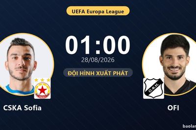 TRỰC TIẾPTrực tiếp CSKA Sofia vs OFI: Trận đấu đang diễn ra