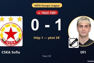TRỰC TIẾPTrực tiếp CSKA Sofia vs OFI: OFI mở tỷ số