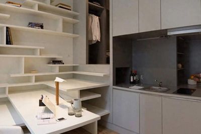 Căn hộ 27m² cũ nát lột xác khó tin: Nhét đủ giường đôi, bếp, bàn học trong 1 khối nội thất