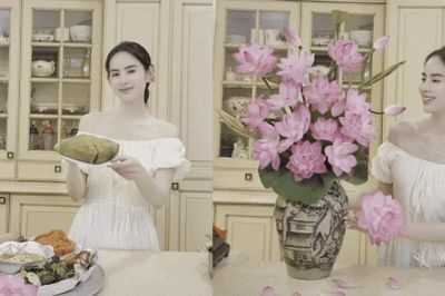 'Nàng dâu hào môn' Hương Liên khiến dân mạng xuýt xoa với mâm cỗ cúng Rằm tháng 7