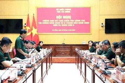 Đoàn công tác Cục Tài chính Bộ Quốc phòng làm việc tại Quân khu 5