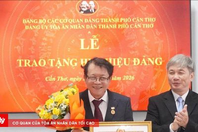 Đảng uỷ TAND TP Cần Thơ trao huy hiệu 30 năm tuổi Đảng cho đảng viên