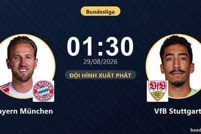 TRỰC TIẾPTrực tiếp Bayern München vs VfB Stuttgart: Thế trận giằng co, chưa có cú dứt điểm nào, chưa có bàn thắng