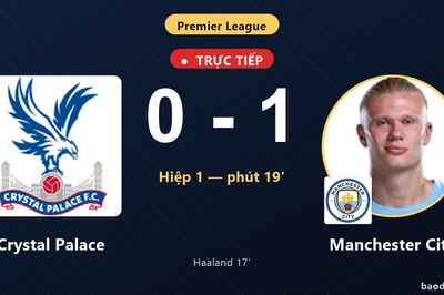 TRỰC TIẾPTrực tiếp Crystal Palace vs Manchester City: Manchester City mở tỷ số