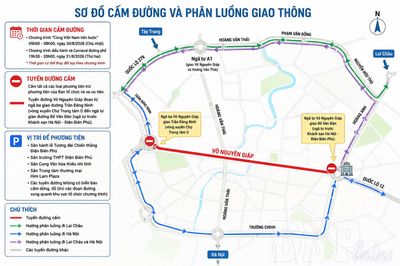 Phân luồng giao thông phục vụ Festival Dân vũ và chương trình 'Cùng Việt Nam tiến bước'