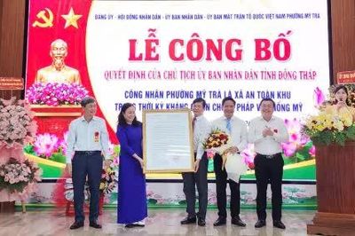 Mỹ Trà công bố Quyết định công nhận phường An toàn khu