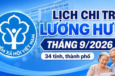 Lịch chi trả lương hưu tháng 9/2026 tại 34 tỉnh, thành: Người dân nhận tiền ngày nào?