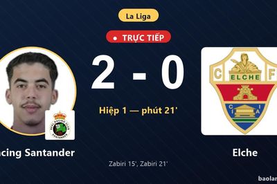 TRỰC TIẾPTrực tiếp Racing Santander vs Elche: Racing Santander nhân đôi cách biệt