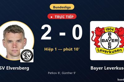 TRỰC TIẾPTrực tiếp SV Elversberg vs Bayer Leverkusen: SV Elversberg nhân đôi cách biệt