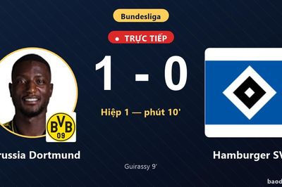TRỰC TIẾPTrực tiếp Borussia Dortmund vs Hamburger SV: Borussia Dortmund mở tỷ số