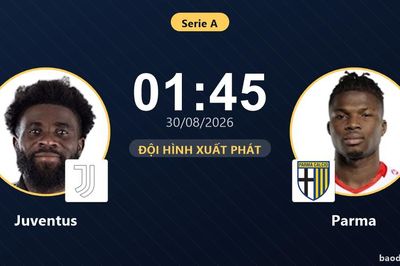 TRỰC TIẾPTrực tiếp Juventus vs Parma: Đội hình xuất phát