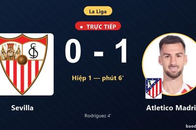 TRỰC TIẾPTrực tiếp Sevilla vs Atletico Madrid: Atletico Madrid mở tỷ số