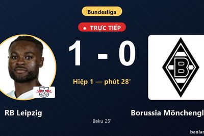 TRỰC TIẾPTrực tiếp RB Leipzig vs Borussia Mönchengladbach: RB Leipzig mở tỷ số