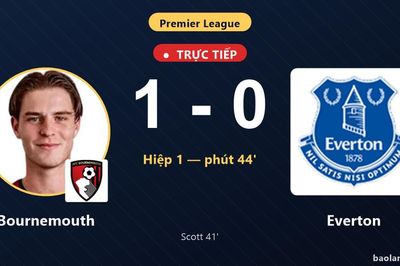 TRỰC TIẾPTrực tiếp Bournemouth vs Everton: Hiệp 2 bắt đầu, Bournemouth dẫn 1-0