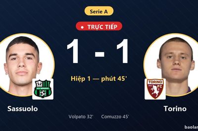 TRỰC TIẾPTrực tiếp Sassuolo vs Torino: Hiệp 2 bắt đầu, hòa 1-1