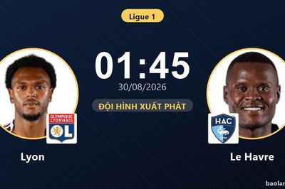 TRỰC TIẾPTrực tiếp Lyon vs Le Havre: Đội hình xuất phát