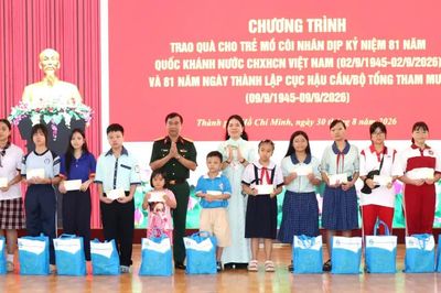 Trao quà chăm lo trẻ mồ côi do dịch Covid-19