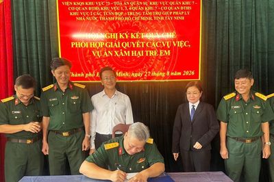Viện kiểm sát Quân sự khu vực 73 ký Quy chế phối hợp giải quyết các vụ án, vụ việc xâm hại trẻ em