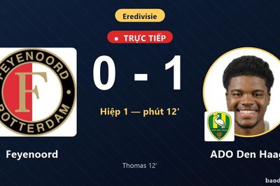 TRỰC TIẾPTrực tiếp Feyenoord vs ADO Den Haag: ADO Den Haag mở tỷ số