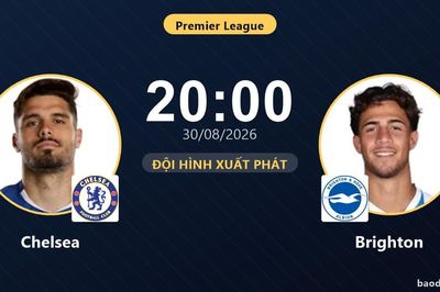 TRỰC TIẾPTrực tiếp Chelsea vs Brighton: Đội hình xuất phát