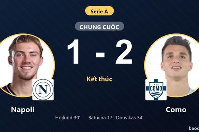 Bất ngờ hạ Napoli 1-2 ngay trên sân khách, Como khiến đối thủ hụt bước ở Serie A