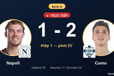 TRỰC TIẾPTrực tiếp Napoli vs Como: Hiệp 2 bắt đầu, Como dẫn 2-1