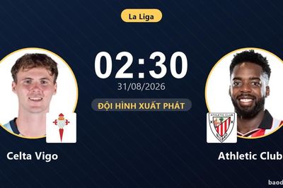 TRỰC TIẾPTrực tiếp Celta Vigo vs Athletic Club: Đội hình xuất phát