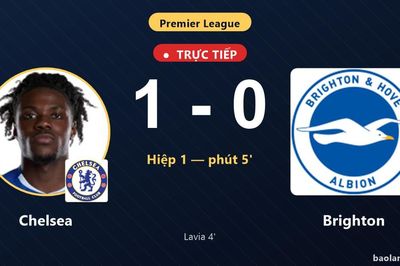 TRỰC TIẾPTrực tiếp Chelsea vs Brighton: Chelsea mở tỷ số