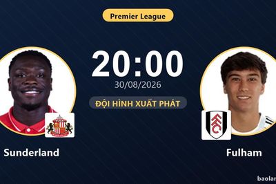 TRỰC TIẾPTrực tiếp Sunderland vs Fulham: Đội hình xuất phát