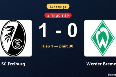 TRỰC TIẾPTrực tiếp SC Freiburg vs Werder Bremen: SC Freiburg mở tỷ số